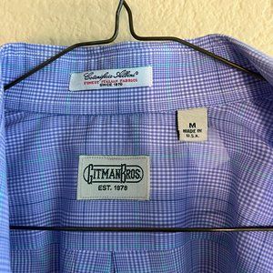 Gitman Bros Cotonifico Albini Purple/Blu Checked Shirt M